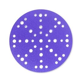 СМиТ CERAMIC Violet шлифовальный диск на липучке; диаметр 150 мм /  P100 -  49 отверстий